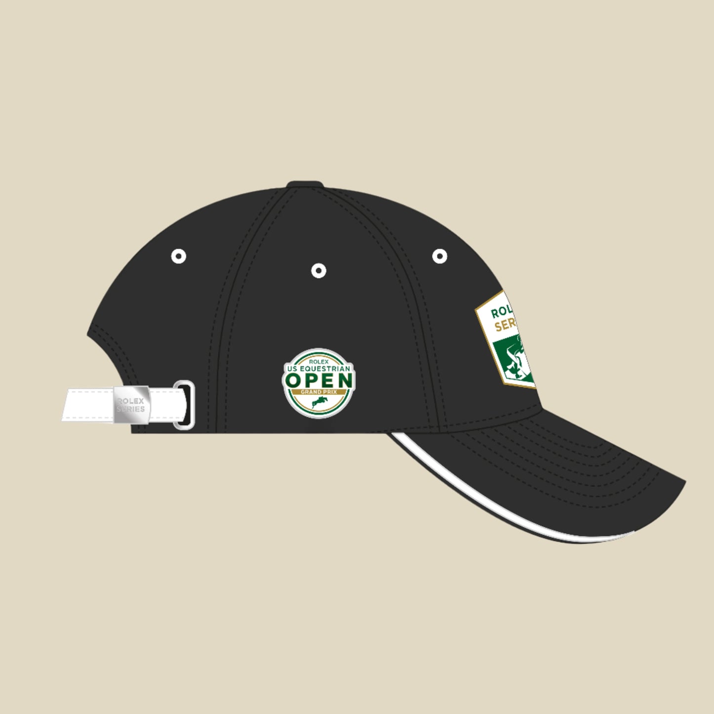 rolex series black hat side view