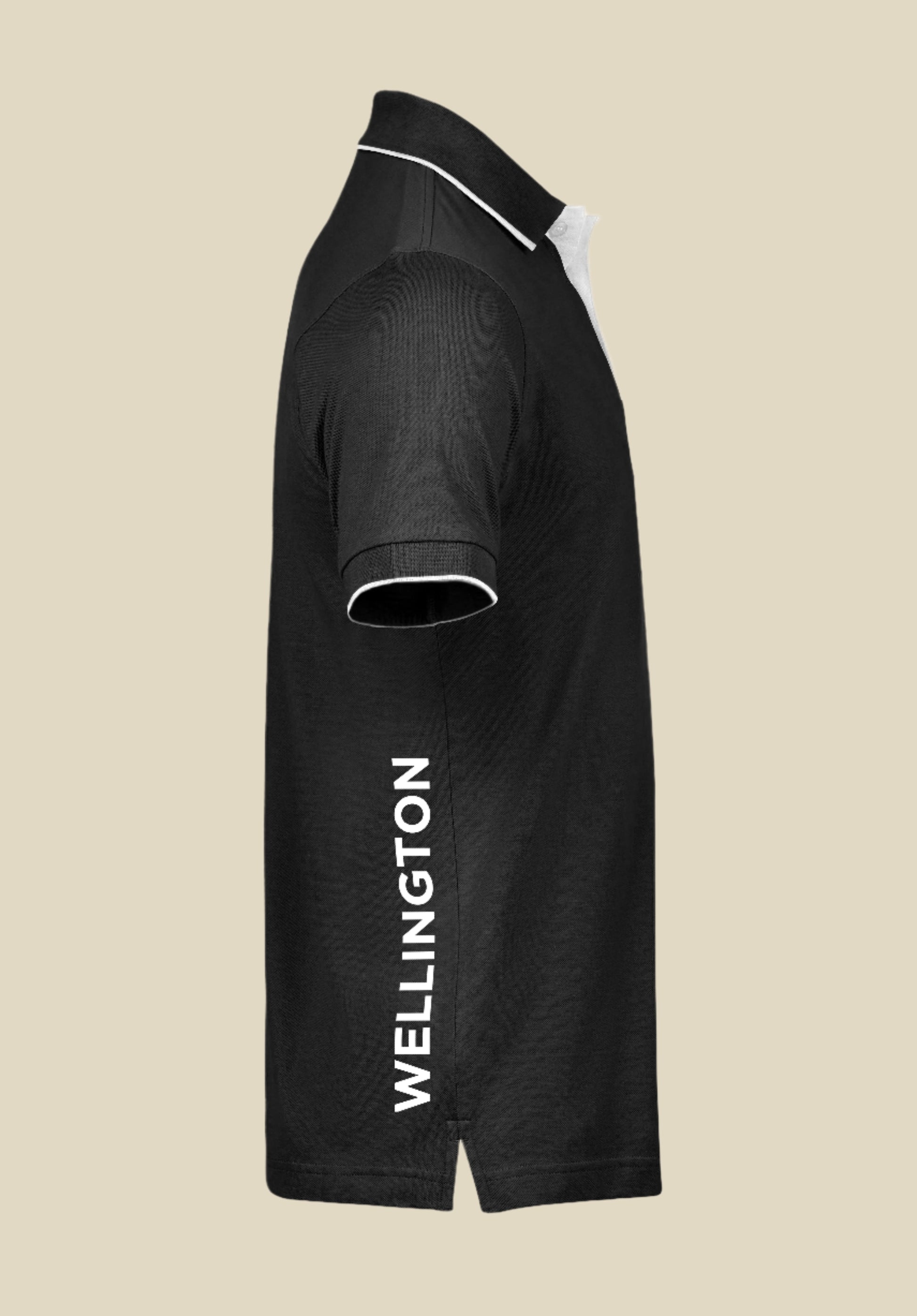 rolex series polo side view of "wellington" in black