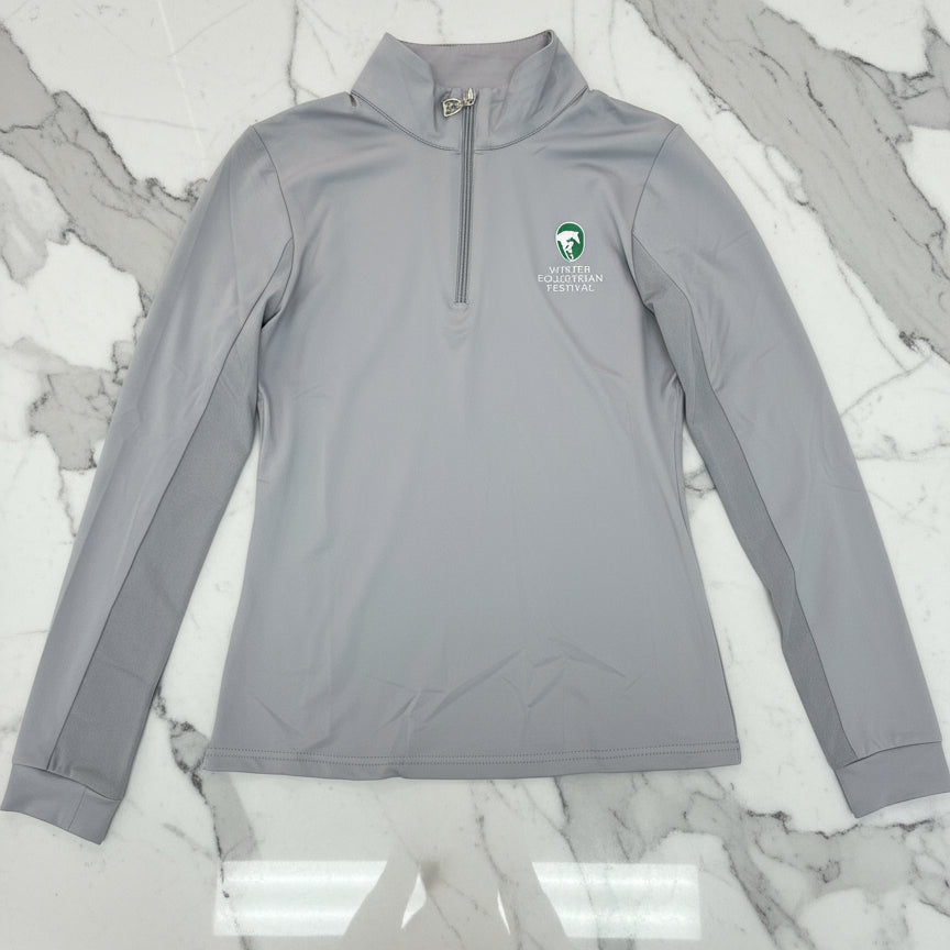 wef heather grey sun shirt on a marble table