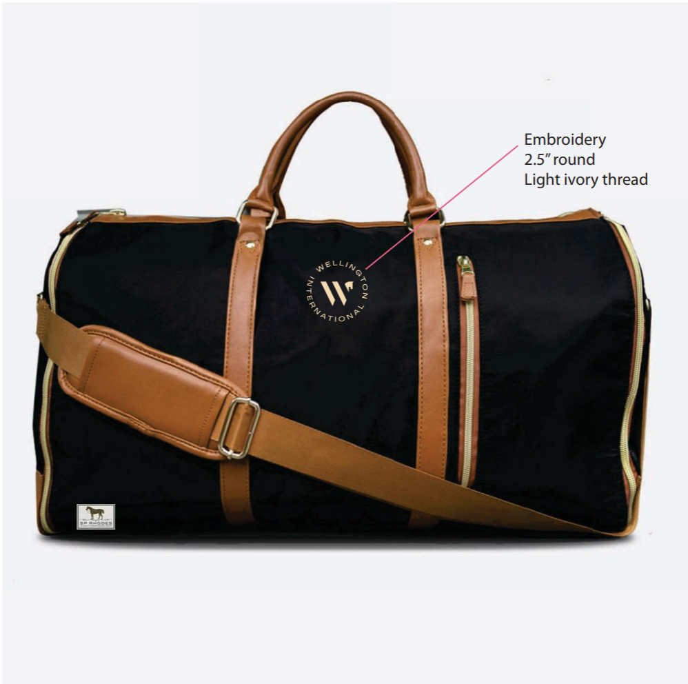 weekend duffle bag with Wellington International circle logo
