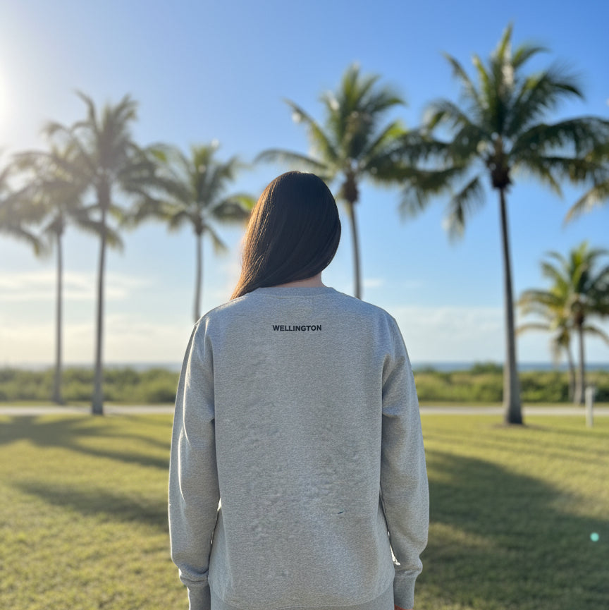 ladies grey wef sweatshirt back