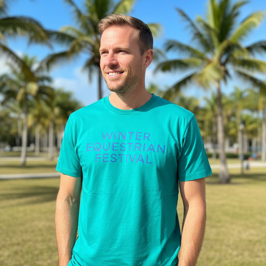 winter equestrian festival mens tshirt sage green