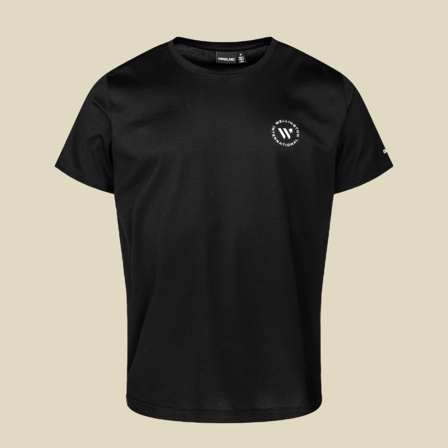 wellington international t-shirt in black with white logo
