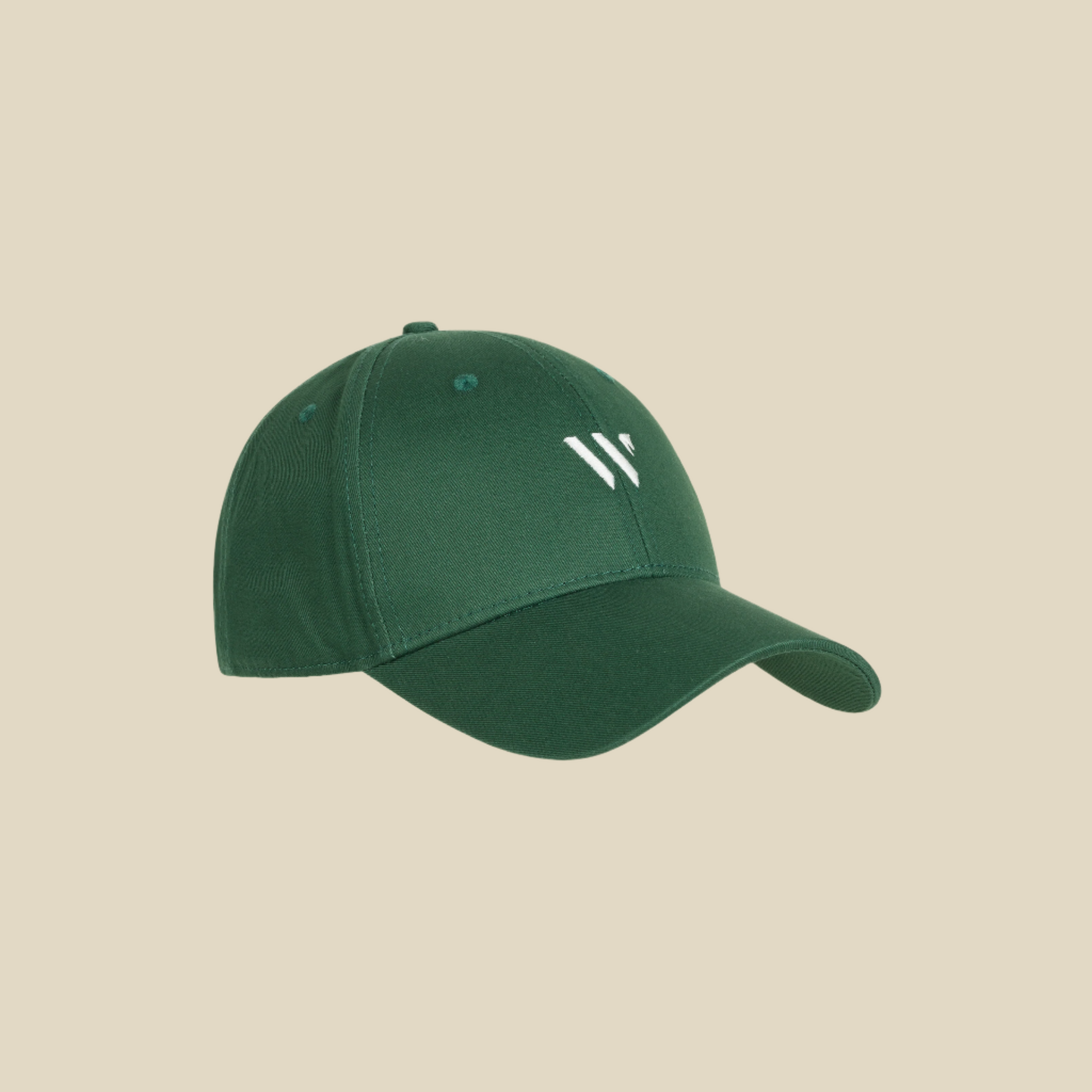 wellington international hat in green with white logo